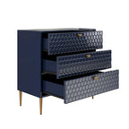 3-Drawer Dresser Chest with Metal Legs