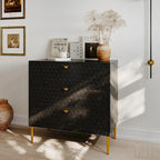 3-Drawer Dresser Chest with Metal Legs