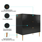 3-Drawer Dresser Chest with Metal Legs
