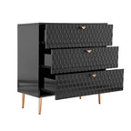 3-Drawer Dresser Chest with Metal Legs