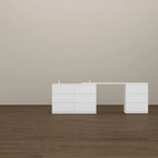 9-Drawer White Storage Unit with Extendable Top