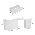 9-Drawer White Storage Unit with Extendable Top