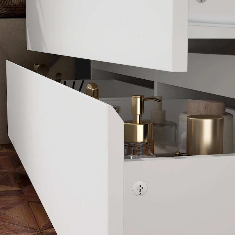 9-Drawer White Storage Unit with Extendable Top