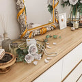 Timechee Grooved Handle Wood Dresser Bedroom Storage Drawer Organizer
