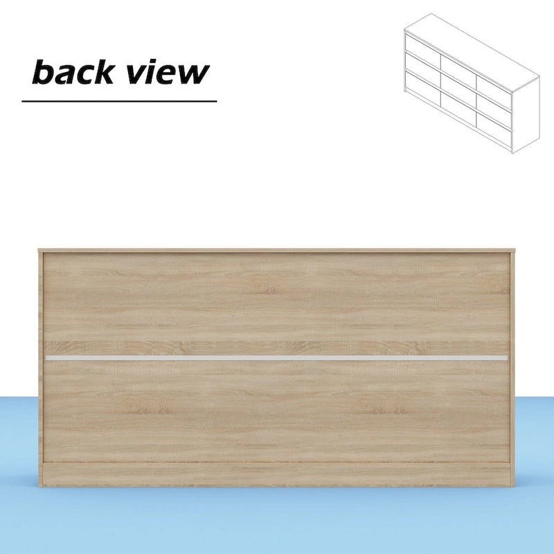 9-Drawer Double Dresser with Metal Glides