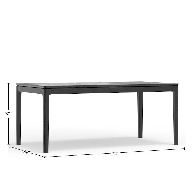 Rectangular Solid Wood Dining Table, Vintage Black