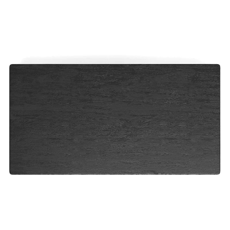 Rectangular Solid Wood Dining Table, Vintage Black