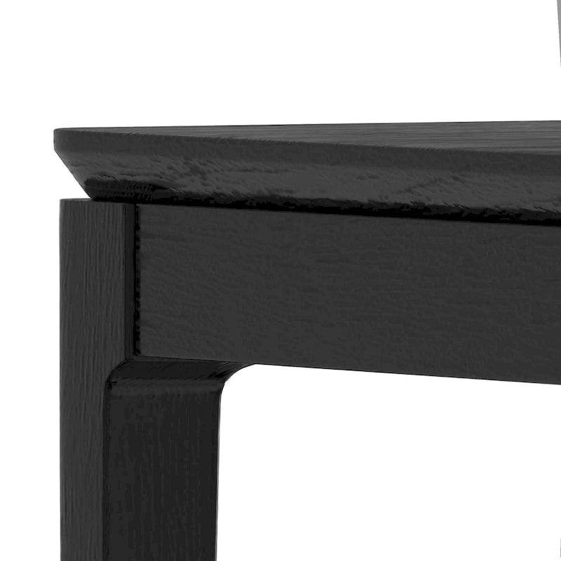 Rectangular Solid Wood Dining Table, Vintage Black