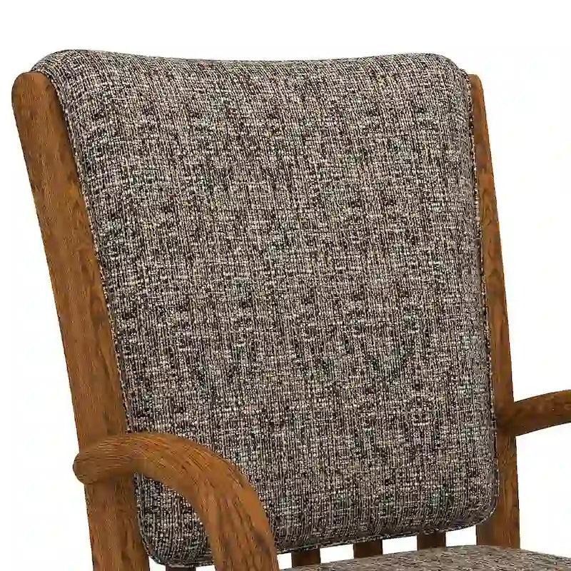 Upholstered Caster Dining Chair with Swivel Tilt – Chestnut Finish