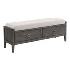 147,3 cm breite Sitzbank mit Stauraum für das Schlafzimmer in gebürstetem Brindle-Finish
