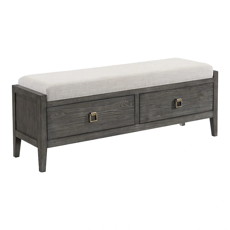 58-Inch Bedroom Storage Bench in Brushed Brindle
