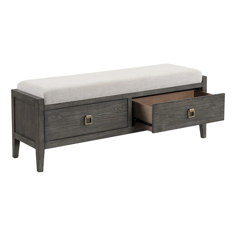 58-Inch Bedroom Storage Bench in Brushed Brindle