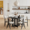 Solid Wood 52-Inch Round Dining Table for 6