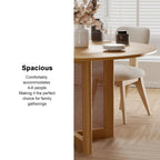 Solid Wood 52-Inch Round Dining Table for 6