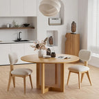 Solid Wood 52-Inch Round Dining Table for 6