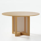 Solid Wood 52-Inch Round Dining Table for 6