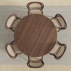 Solid Wood 52-Inch Round Dining Table for 6