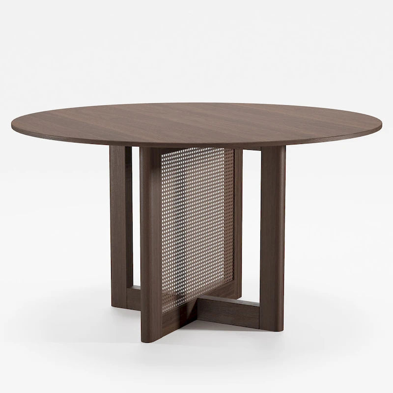 Solid Wood 52-Inch Round Dining Table for 6