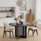 Solid Wood 52-Inch Round Dining Table for 6