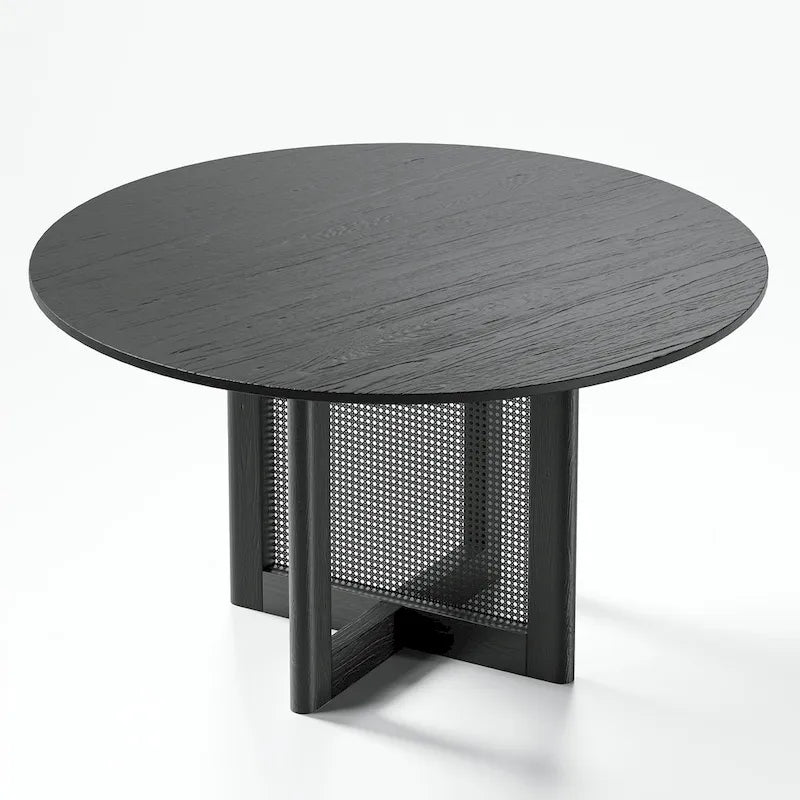 Solid Wood 52-Inch Round Dining Table for 6