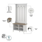 Hall Tree Shoe Bench and Storage Cabinet Set