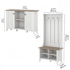 Hall Tree Shoe Bench and Storage Cabinet Set
