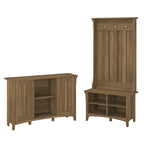 Hall Tree Shoe Bench and Storage Cabinet Set