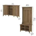 Hall Tree Shoe Bench and Storage Cabinet Set