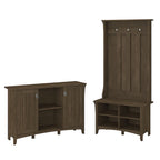 Hall Tree Shoe Bench and Storage Cabinet Set