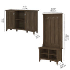 Hall Tree Shoe Bench and Storage Cabinet Set