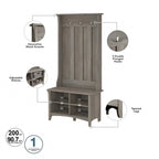 Hall Tree Shoe Bench and Storage Cabinet Set