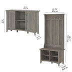 Hall Tree Shoe Bench and Storage Cabinet Set