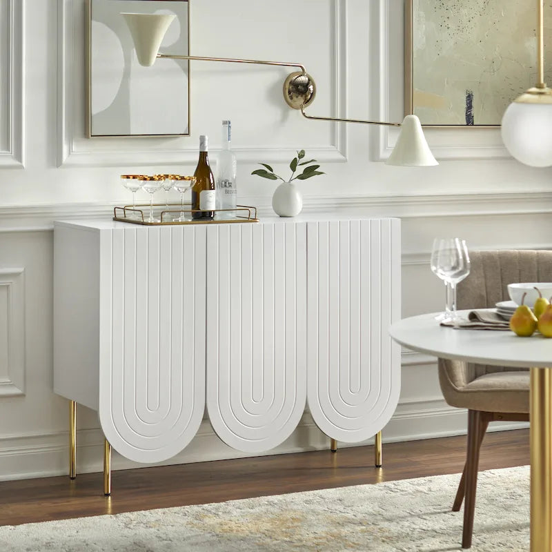 3-Door Scalloped Mid-Century Sideboard