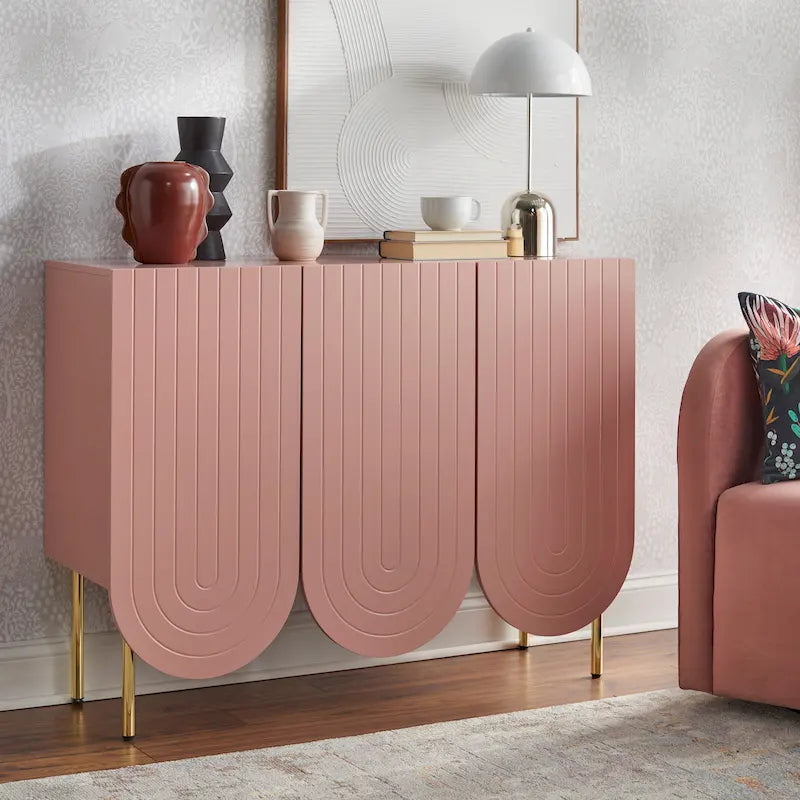 3-Door Scalloped Mid-Century Sideboard