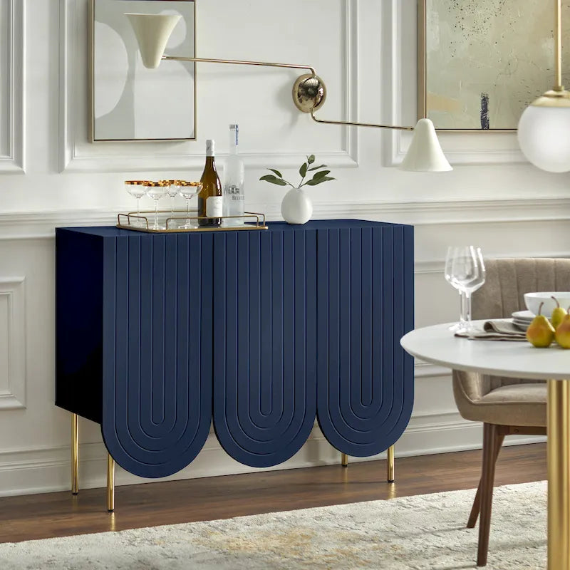 3-Door Scalloped Mid-Century Sideboard