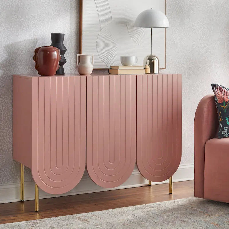 3-Door Scalloped Mid-Century Sideboard