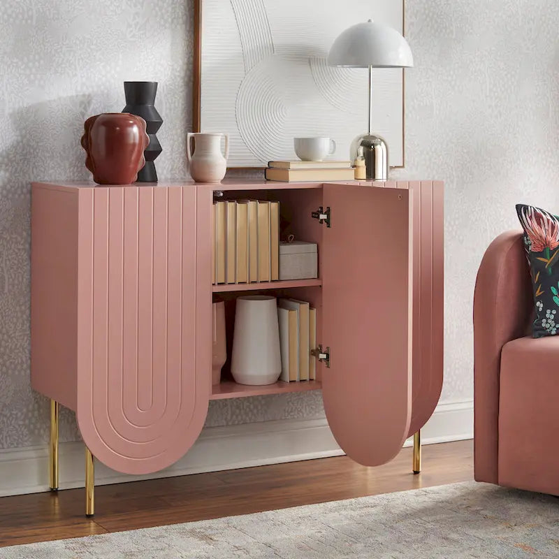 3-Door Scalloped Mid-Century Sideboard