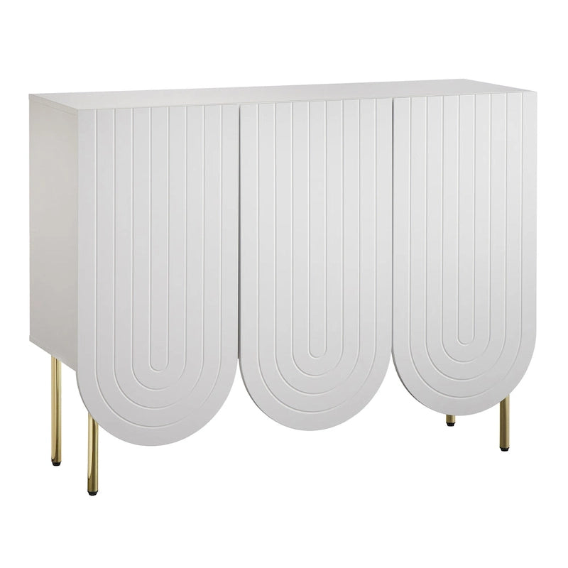 3-Door Scalloped Mid-Century Sideboard