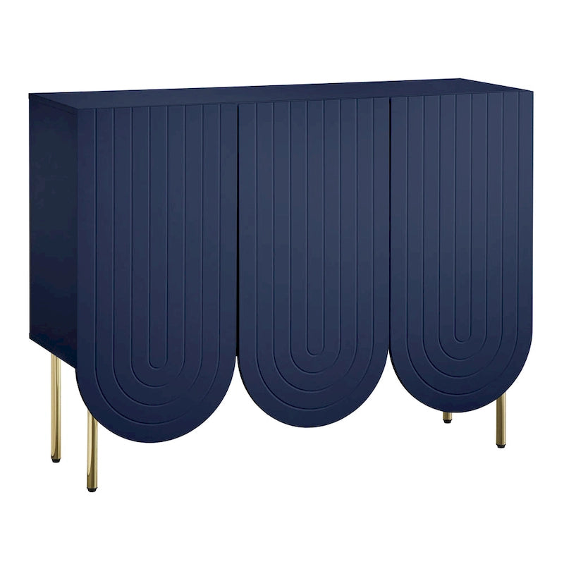 3-Door Scalloped Mid-Century Sideboard