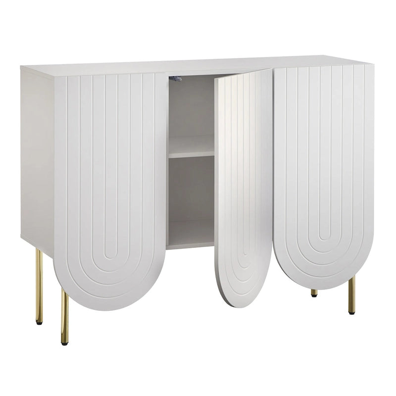 3-Door Scalloped Mid-Century Sideboard