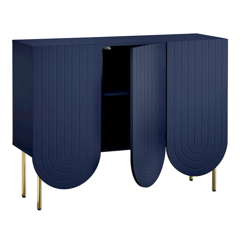 3-Door Scalloped Mid-Century Sideboard