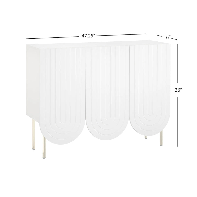 3-Door Scalloped Mid-Century Sideboard