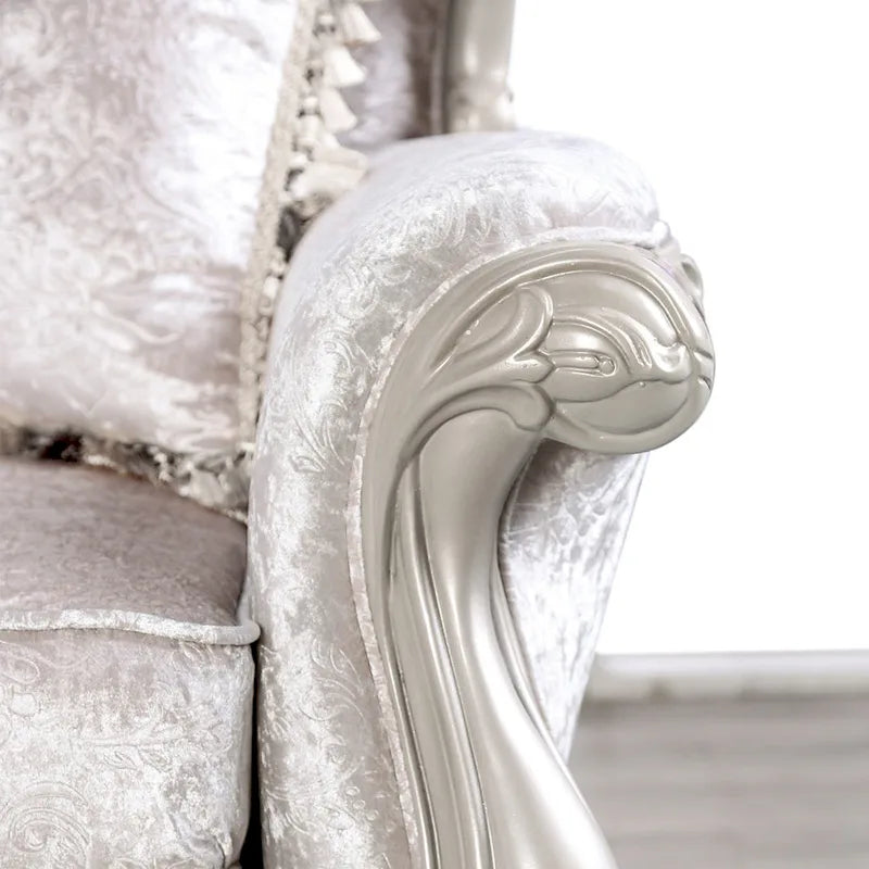 Traditional Arm Chair with Button-Tufted Back and Accent Pillow