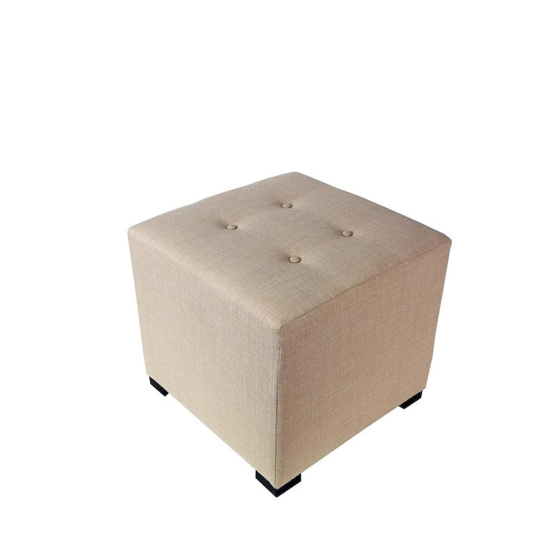 Quadratischer Hocker mit 4-Knopfheftungen