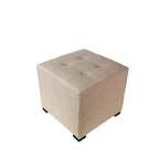 Quadratischer Hocker mit 4-Knopfheftungen