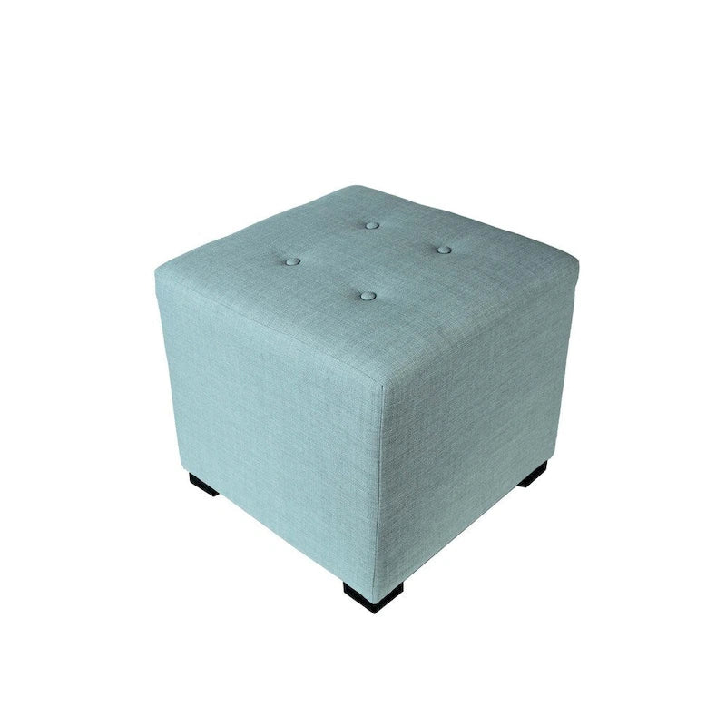 Quadratischer Hocker mit 4-Knopfheftungen