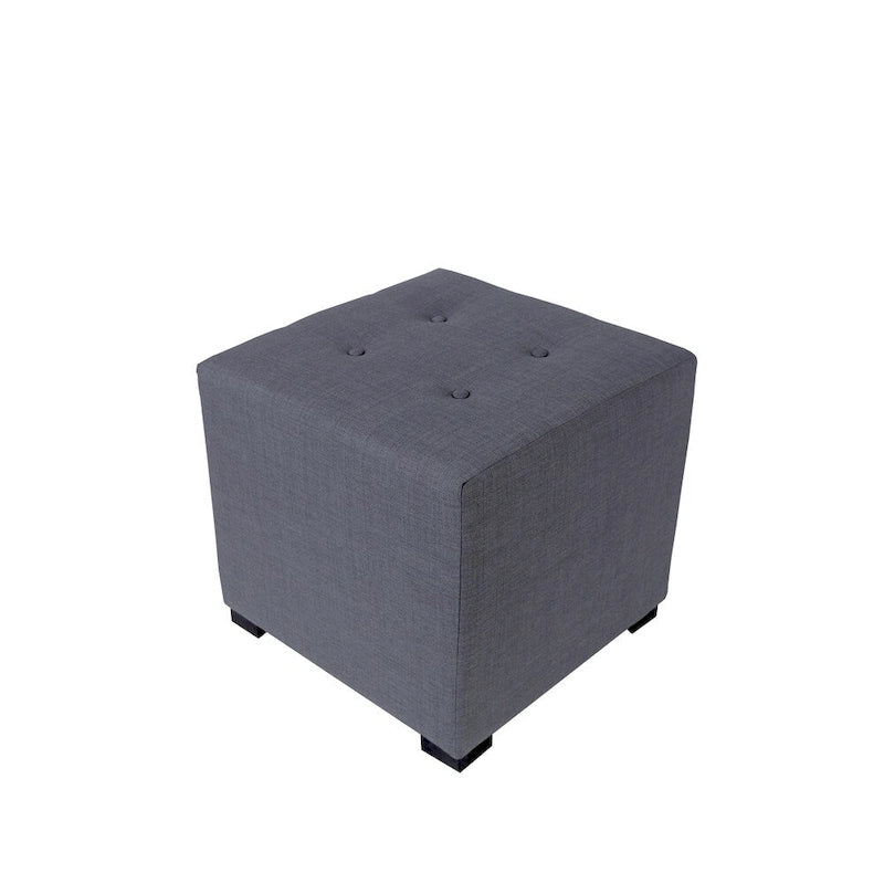 Quadratischer Hocker mit 4-Knopfheftungen