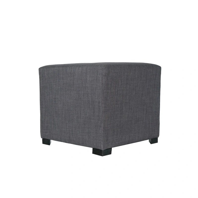 Quadratischer Hocker mit 4-Knopfheftungen