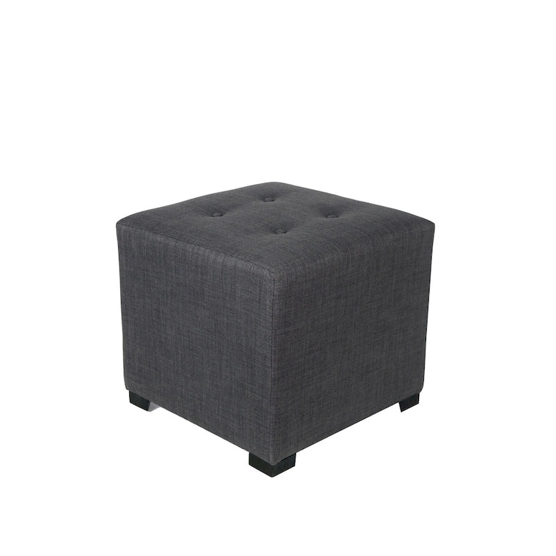 Quadratischer Hocker mit 4-Knopfheftungen