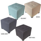 Quadratischer Hocker mit 4-Knopfheftungen